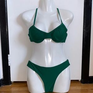 green two piece bikini